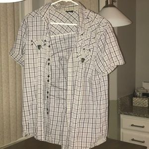 Skull black and white short sleeve shirt